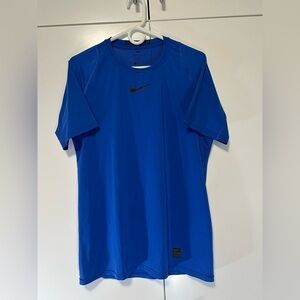 Nike Pro Dri Fit Fitted Men's M Athletic T-Shirt Blue Center Swoosh 838093-480